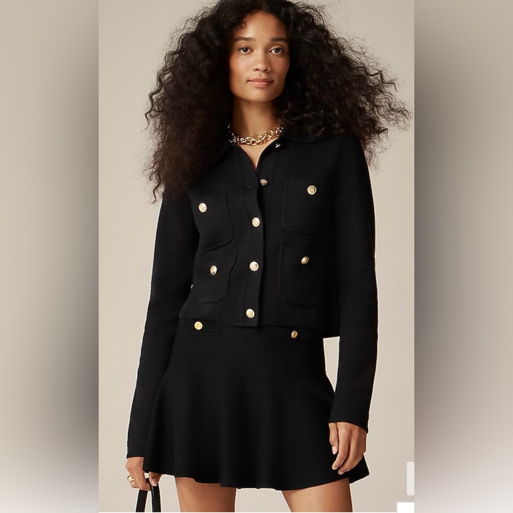 J.Crew Patch-pocket sweater lady jacket in black
